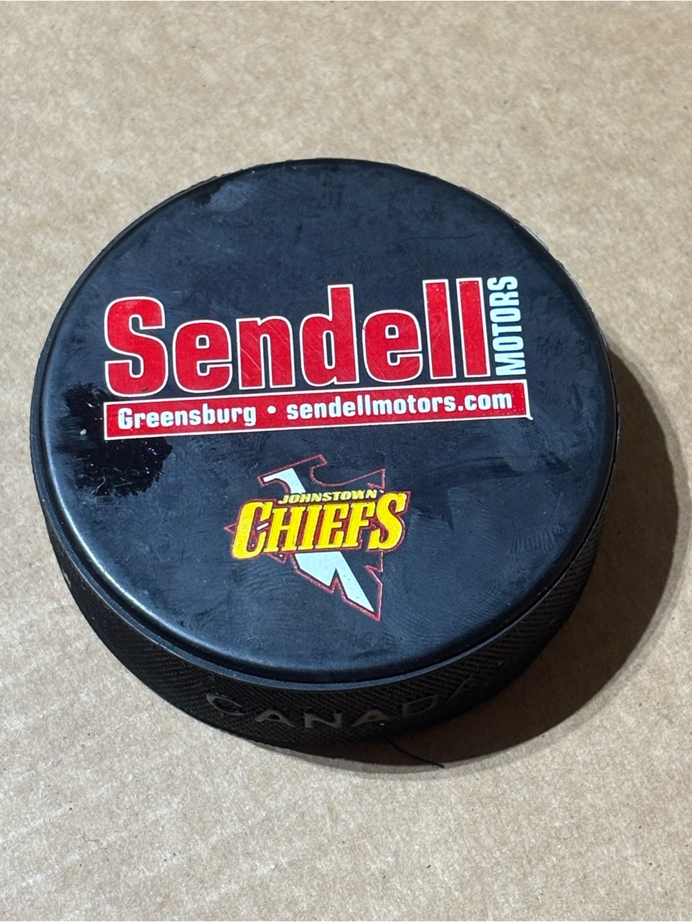 Johnstown Chiefs ECHL Souvenir Hockey Puck Brand New